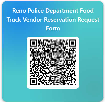 Reno Police Department Food Truck Vendor Reservation Request Form QR